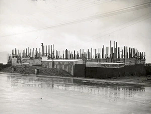 Wellington Provincial Centennial Memorial under construction, Petone