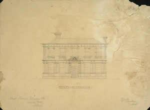 Beatson, William, 1808?-1870 :Messrs Morrison Sclanders & Co., Hardy Street, Nelson. North elevation. A. No. 3 [ca 1860-1865].