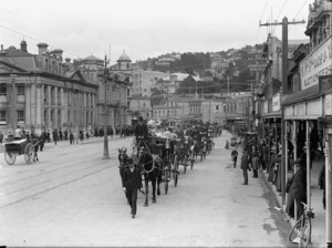 Funeral procession, Lambton Quay, Wellington