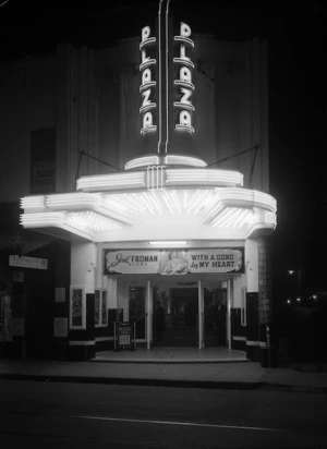 A night view of the Plaza Theatre Manners Street Wellington