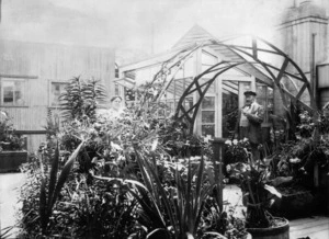 Robert and Mary Ann Martin in their roof-top garden in Manners Street, Wellington