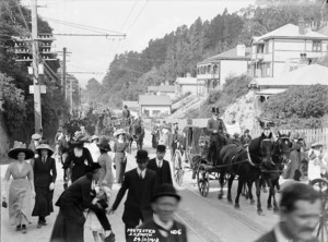 Funeral procession for Father Charles J Venning, Glenmore Street, Wellington