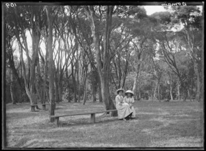 Creator unknown: Photograph of two women in the Auckland Domain