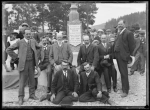 Group by Richard John Seddon memorial, Cheviot