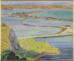 Hipkins, Roland, 1894-1951 :West Shore Napier from Pandora Point 1925