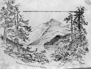 Hodgkins, William Mathew, 1833-1898 :Rere Lake, from a photograph by Mr Jas. Richardson [ca 1880]