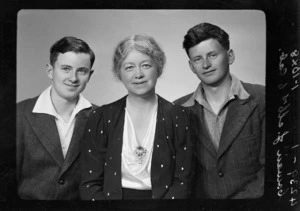 Eileen Cowan with her sons John and Roy