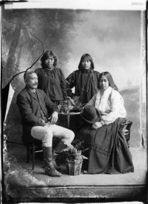Group portrait of Albert Taumoana and family - Photograph taken by Alfred Martin
