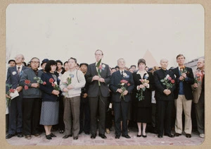 Chinese and New Zealanders at Rewi Alley's funeral, China