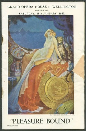 J C Williamson Ltd :"Pleasure bound". Grand Opera House Wellington commencing Saturday 28th January 1933. [Programme front cover]