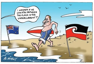 "I wonder if he can stay between the flags in the undercurrent?" 3 January 2010