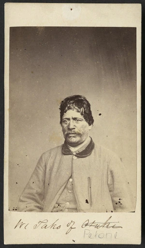 Richards, E S (Wellington) fl 1862-1873 :Portrait of Wiremu Tako of Petone 1815-1887