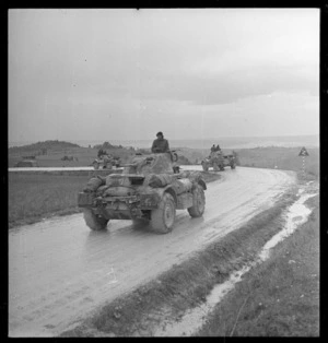 Armoured cars of the New Zealand Divisional Cavalry, Italy, during World War 2