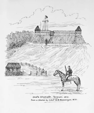 [Messenger, Arthur Herbert, 1877-1962 :Omata stockade, Taranaki, 1870