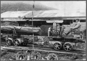 Tractor tested on tram track at Campbells Sawmill, Mangaroa