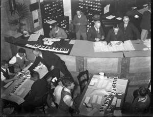 Scene inside a polling booth during the 1935 general election