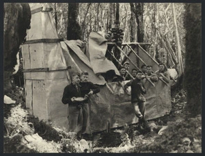 Members of the Hutt Valley Tramping Club at Whare-iti Bivi, Wellington Region