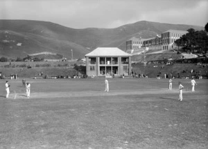 Cricket match being played at Wellington College
