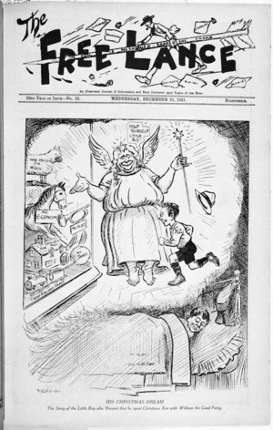 Glover, Thomas Ellis, 1891?-1938 :His Christmas dream; the story of the Little Boy who dreamt that he spent Christmas Eve with William the Good Fairy. 1921.