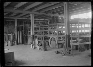 Interior view of one of the Hutt Railway Workshops, Woburn