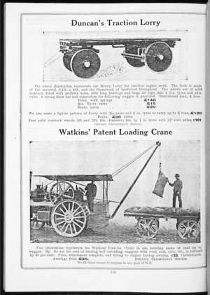 P & D Duncan Ltd :Duncan's traction lorry; Watkins' patent loading crane. [April 1928. Photocopy reprint, ca 1993]