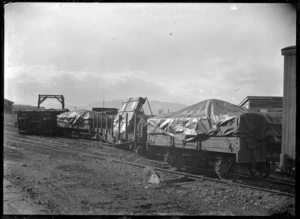 Derailment of part of a goods train at Petone Junction, 1908.