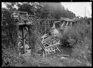 Bridge in Havelock North, damaged by the 1931 Hawke's Bay earthquake
