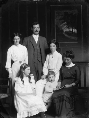 Portrait of John Bird Hine and his family
