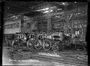 Locomotive N27 in the erecting shop, Petone Railway Workshops