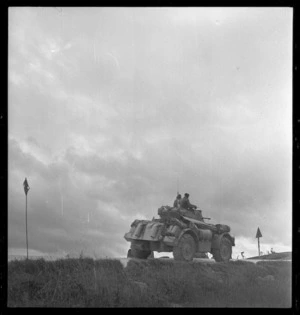 Armoured car of the New Zealand Divisional Cavalry, Italy, during World War 2