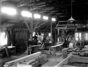 Wood-working workshop interior