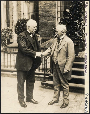 David Lloyd George and William Fergusson Massey, 10 Downing Street, London
