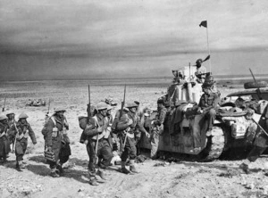 Join up of Tobruk garrison and the 8th Army at Tobruk, Libya, during World War II