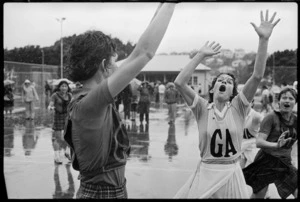 Netball match between St Catherine's Old Girls and Wellington High School Old Girls