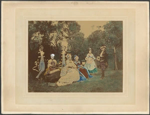 Cast of play "She Stoops to Conquer", probably in Wellington