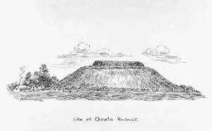 Messenger, Arthur Herbert, 1877-1962 :Site of Omata Redoubt [1860s] 1922
