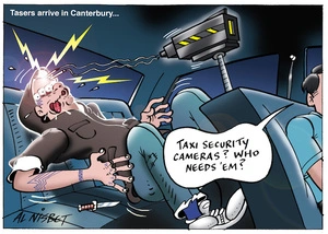 Tasers arrive in Canterbury... "Taxi security cameras? Who needs 'em?" 13 February 2010