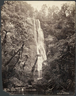Bartlett, Robert Henry fl 1875-1880 :View of a waterfall in the Henderson District of Waitemata