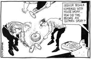 "Indoor bowls combined with housework... How did this become an Olympic sport?" 20 February 2010