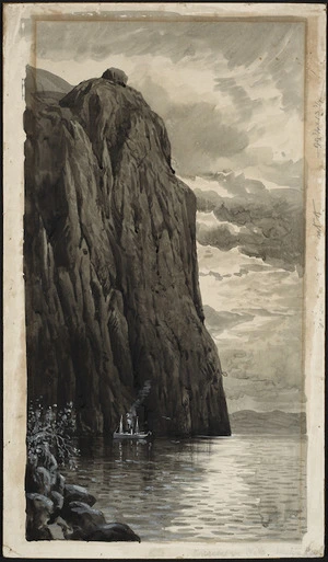 [Ryan, Thomas Aldworth] 1864-1923 :Karangahape Cliffs, Western Bay [Lake Taupo. 1901?].