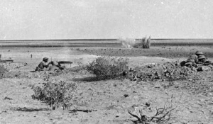Defensive line of Vickers machine gun posts manned by the 8th Army at El Alamein