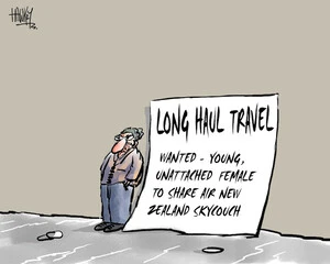 LONG HAUL TRAVEL. Wanted - Young, unattached female to share Air New Zealand skycouch. 27 January 2010