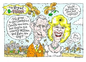 Hodgson, Trace, 1958- :'It's great to see Charles and Camilla over here, but they're not exactly William and Kate, are they?' 18 November 2012