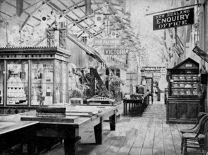 Lindt, John William 1845-1926 (Photographer) : Inside the 1888-1889 Centennial International Exhibition in Melbourne, Victoria, Australia, with New Zealand exhibits