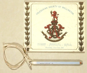 Caledonian Society of Wellington :First annual ball, Thursday, June 2nd, 1887. [Programme cover]. 1887.