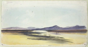 [Hodgkins, William Mathew, 1833-1898] :[Landscape with Mount Cook in the distance. ca 1870]