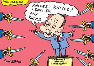 Bromhead, Peter, 1933-:'Knives...knives? I don't see any knives...' 19 November 2012
