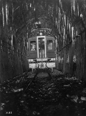 Railway locomotive in Otira Tunnel