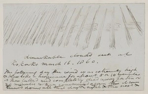 Taylor, Richard, 1805-1873 :Remarkable clouds seen at Kokako, March 16, 1860.