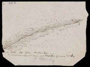 Taylor, Richard 1805-1873 :A curious cloud seen at Putiki, 19 Nov 1864.